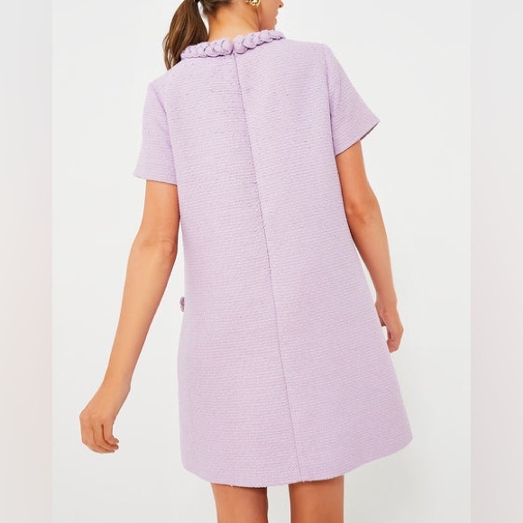 Tuckernuck Lilac Purple Jackie Tweed Dress with Buttons & Braid Detail - Picture 3 of 7
